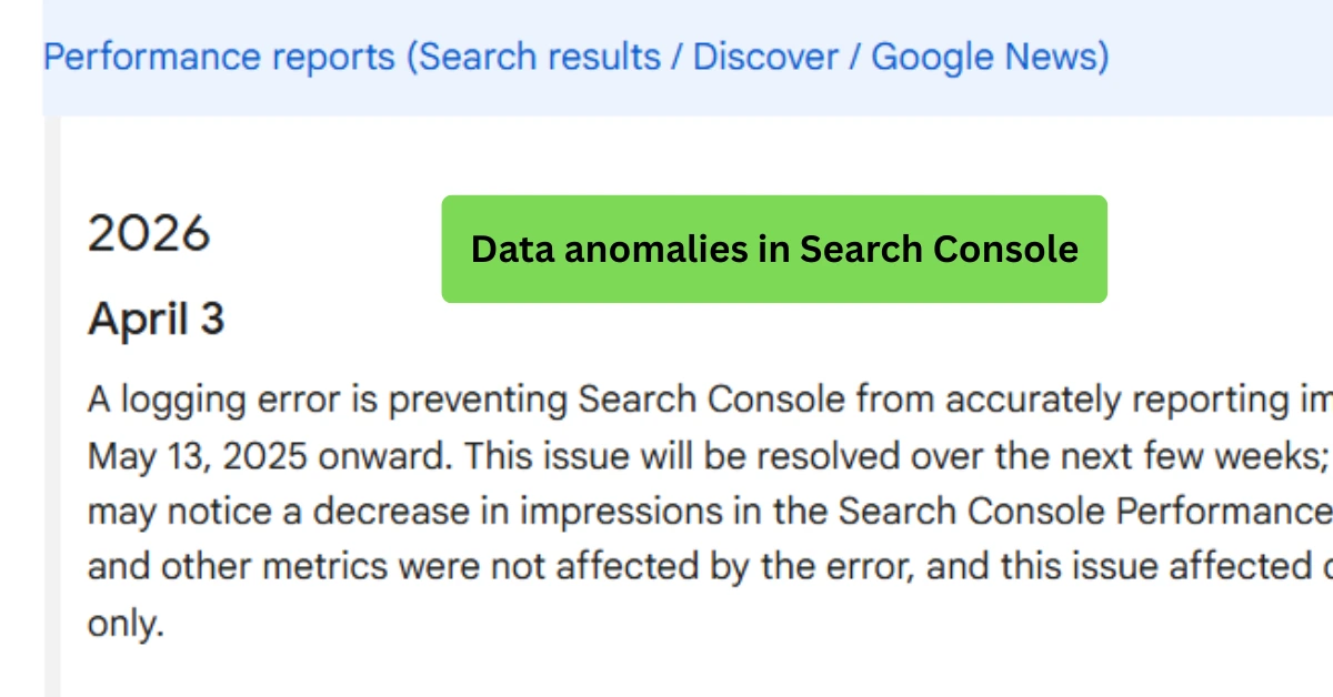 google search console impression error bug